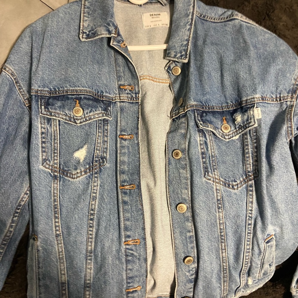 Bershka oversized denim jean jacket size small